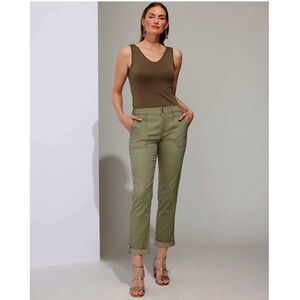 White House Black Market Olive Green Utility Crop Pants 2